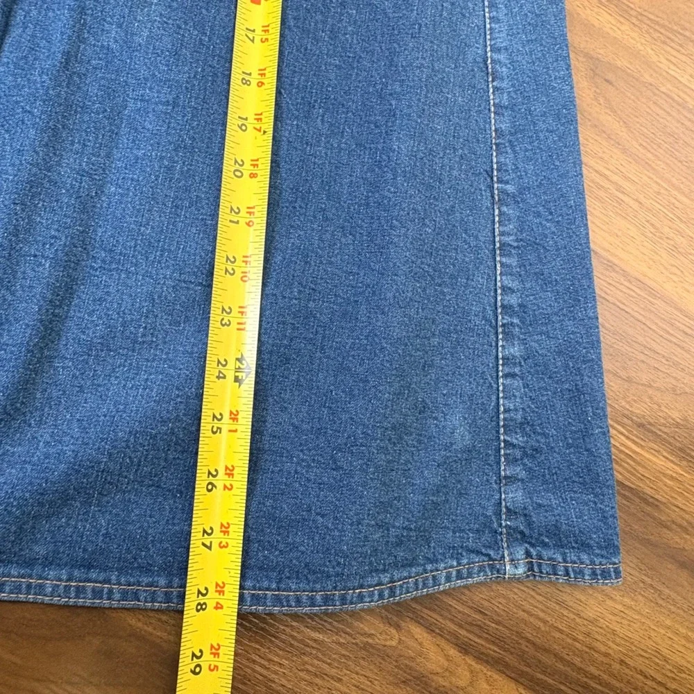 Vintage 70s Levi's Orange Tab Jean Denim Wrap Skirt 27 Blue Belted Midi A‎ Line